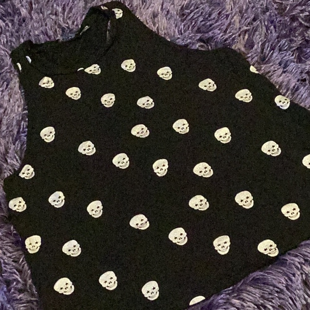 Terez silver skull racer back tank top - Picture 3 of 7